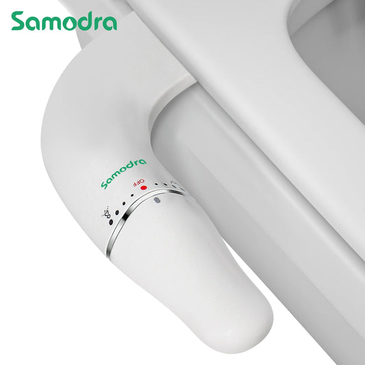 Ultra Slim Bidet Attachment for Toilet Seat - Dual Nozzle, Adjustable Water Pressure, Non-Electric