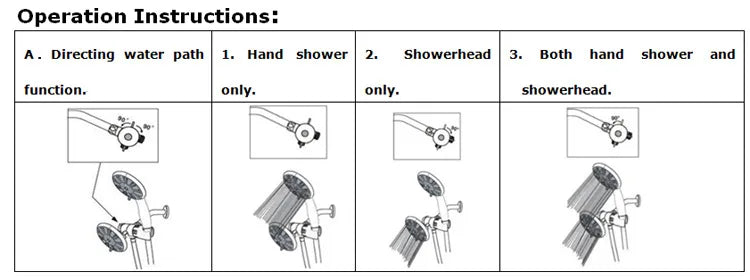 ABS Diverter Valve 1/2 Inch 3 Way Water Separator Shower Tee Adapter Adjustable Faucet Switcher