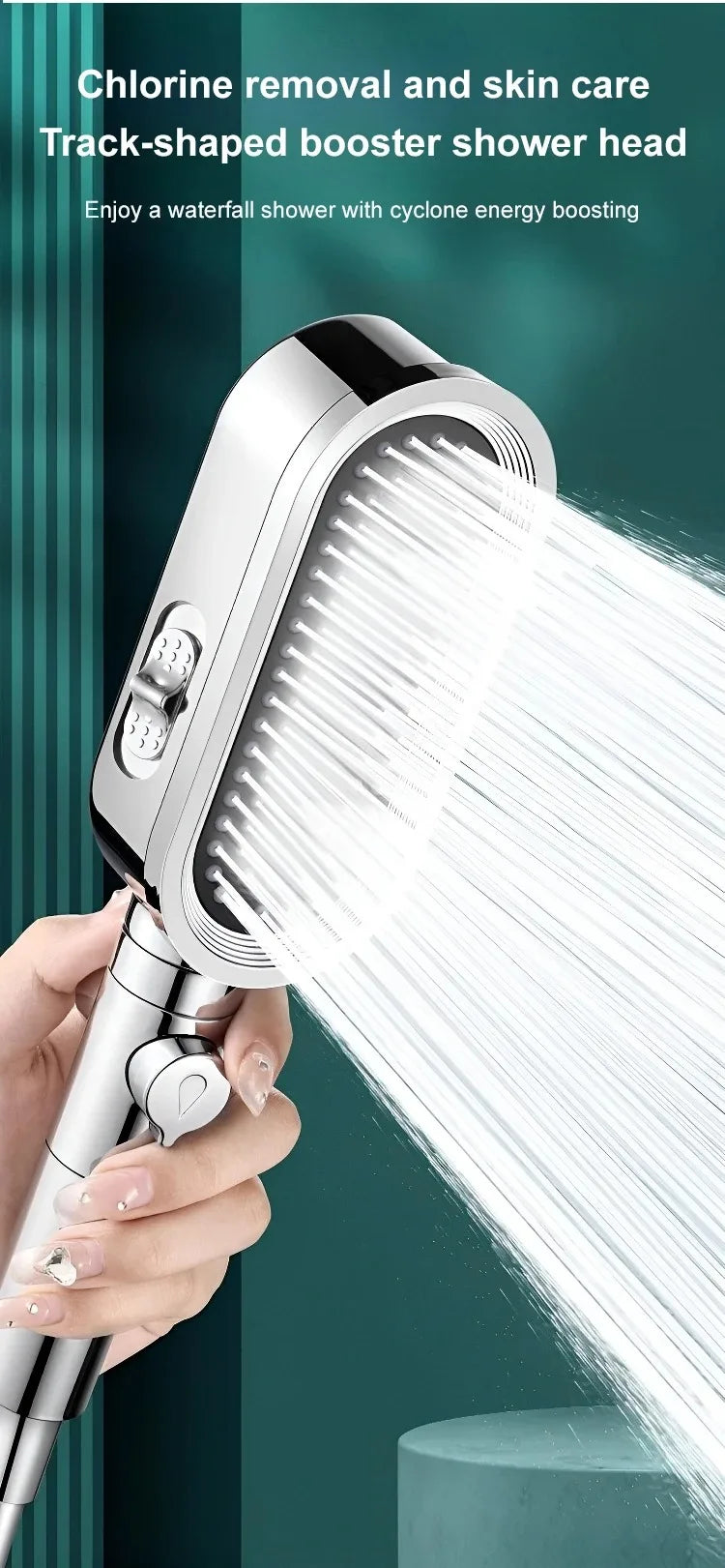 High Pressure Shower Head 3 Modes Adjustable Spray with Massage Brush Filter