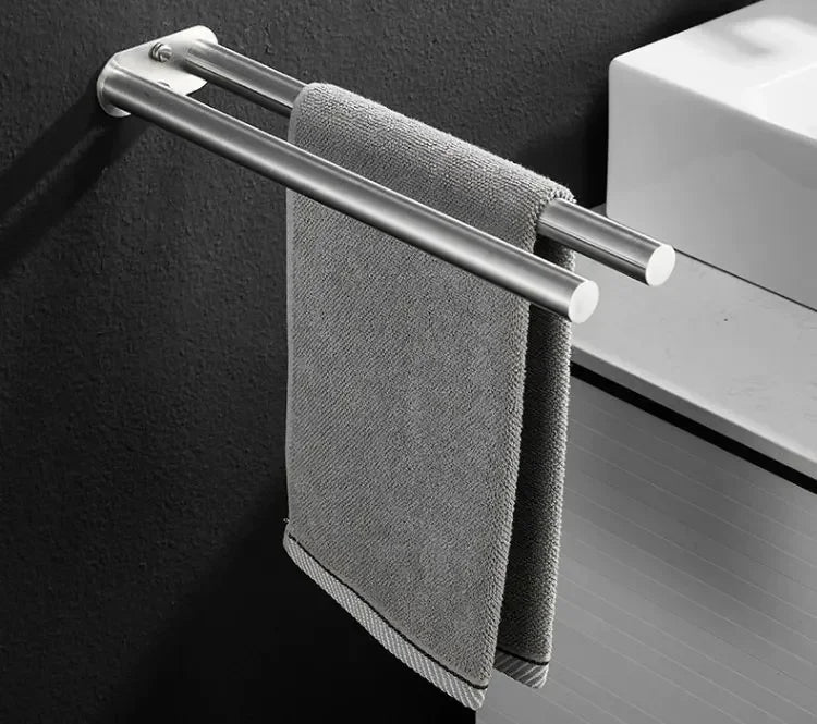 Bathroom Towel Rack Stainless Steel Holder  Double Towel Rack