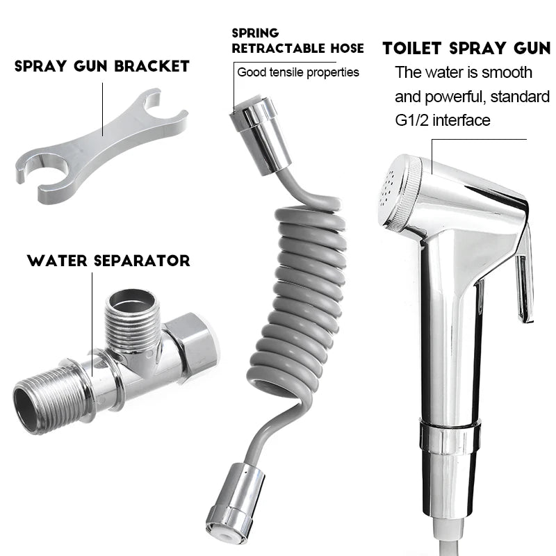 4PCS/Set Handheld Toilet Bidet Sprayer Set Sprayer Guns