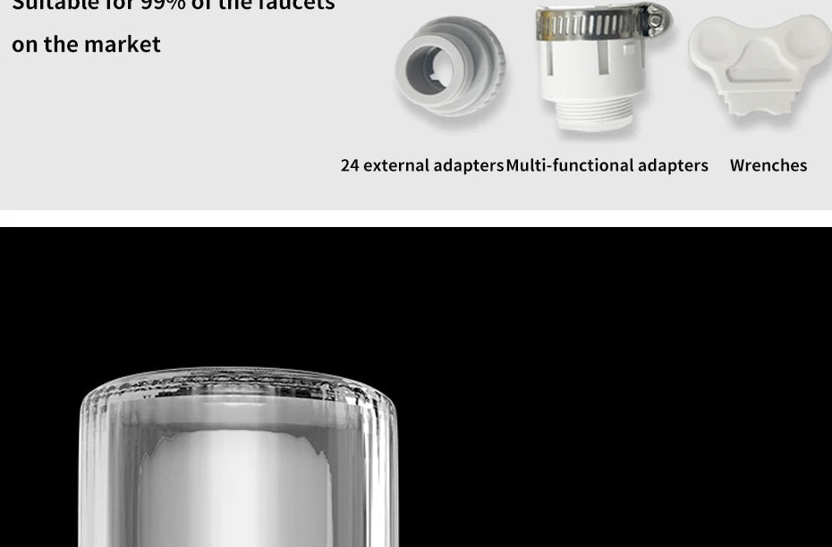 Faucet Tap Water Purifier Physical Filtering for Home Kictchen 2 Filter Element Removable Washable Filter Water Purifier Aerator