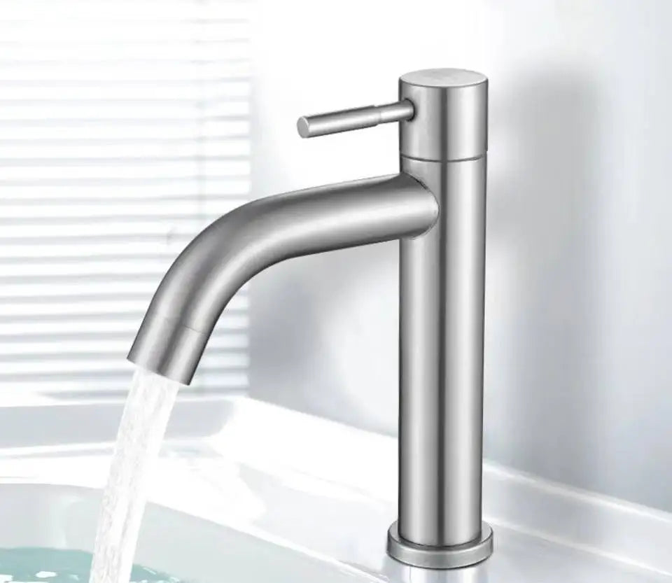 cold basin faucet stainless steel  deck installation