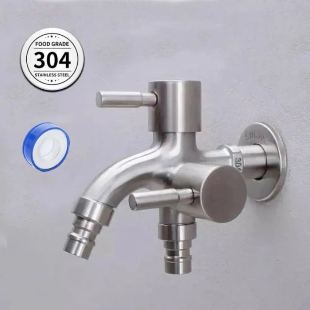 Alloy Brushed Faucet For Washing Machine  Use Faucet Water Multi-function Double-outlet