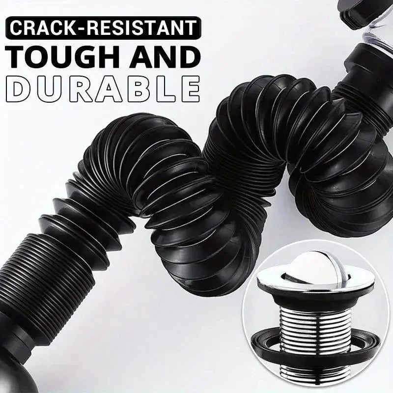Flip Top Anti-Odor Drain Pipe Set Kitchen Sink Drain Retractable  Anti Clogging