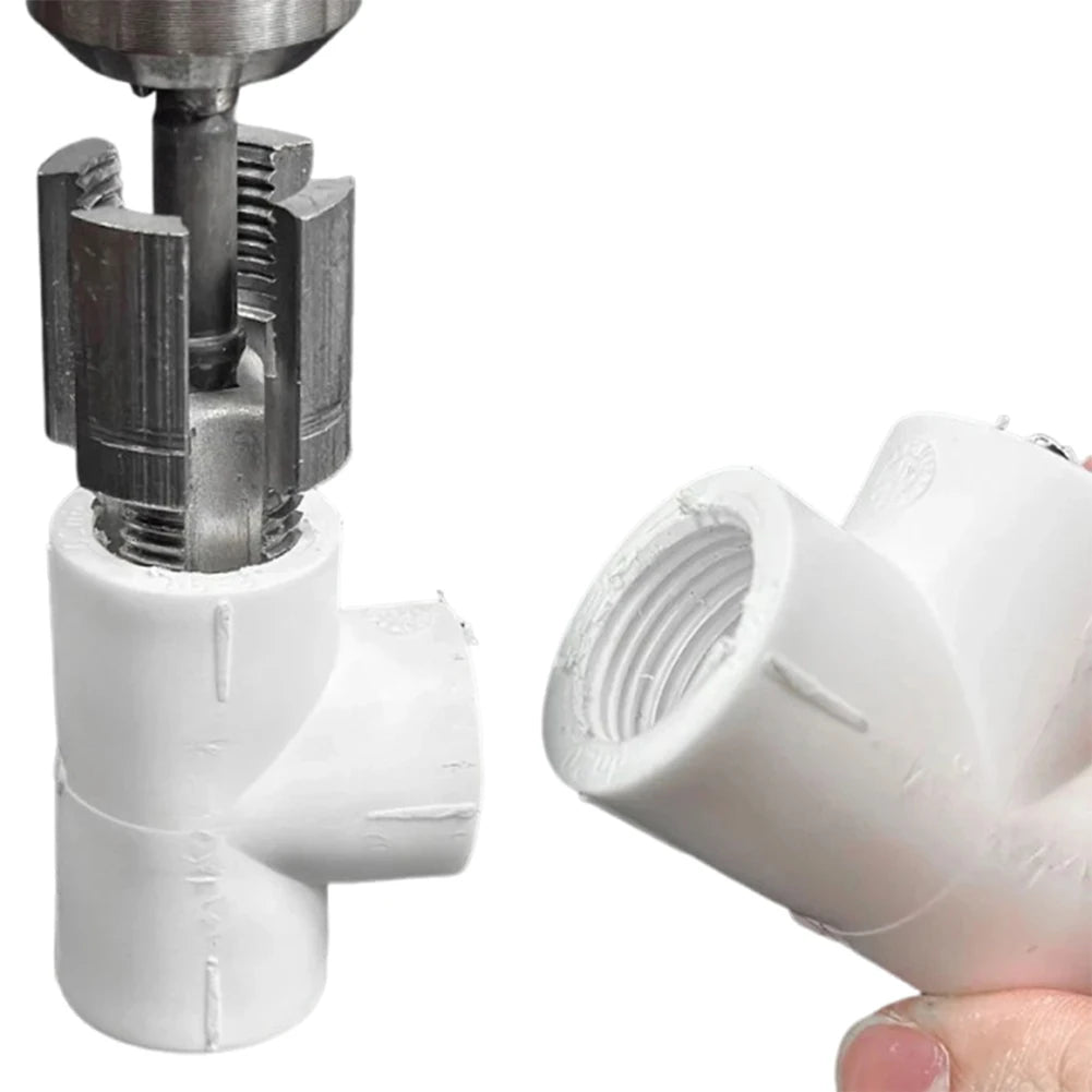 Integrated Internal & External Thread Pipe Threading Tool for 1/2" 3/4" PPR PVC Pipe Integrated Die Water Pipe Opener Threading