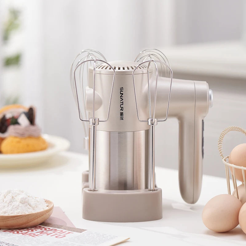 SUNATUR Handheld Electric Mixer  Wireless  Charging ,Egg Beater,  Cream Whipper 200W power 7 - Speed