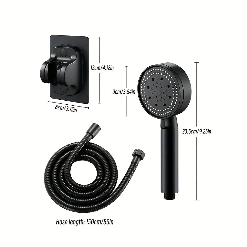 3pc Luxurious Pressurized Handheld Shower Head - 5 Modes Adjustable Water Output, Thermostatic Control, Polished Finish