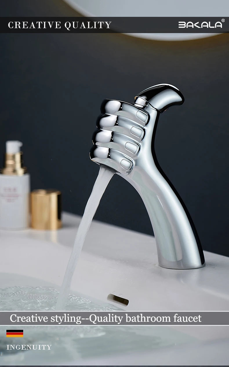Basin Faucet  Solid White Black Brass Chrome  Handle Water Sink Mixer