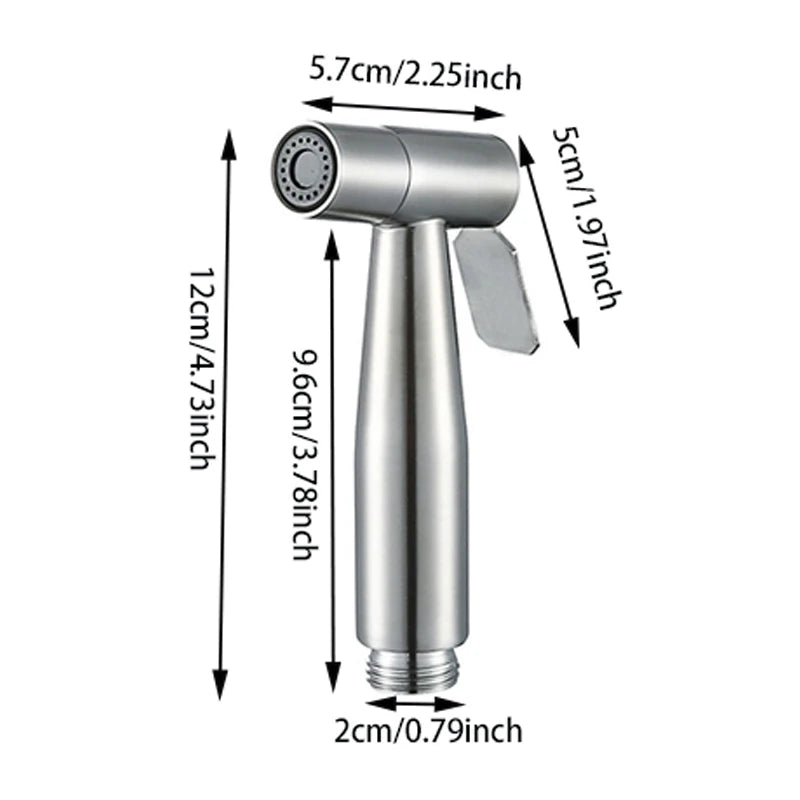 Bidet Sprayer Set 304 Stainless Steel Two Way Faucet With 1.5M Flexible Hose