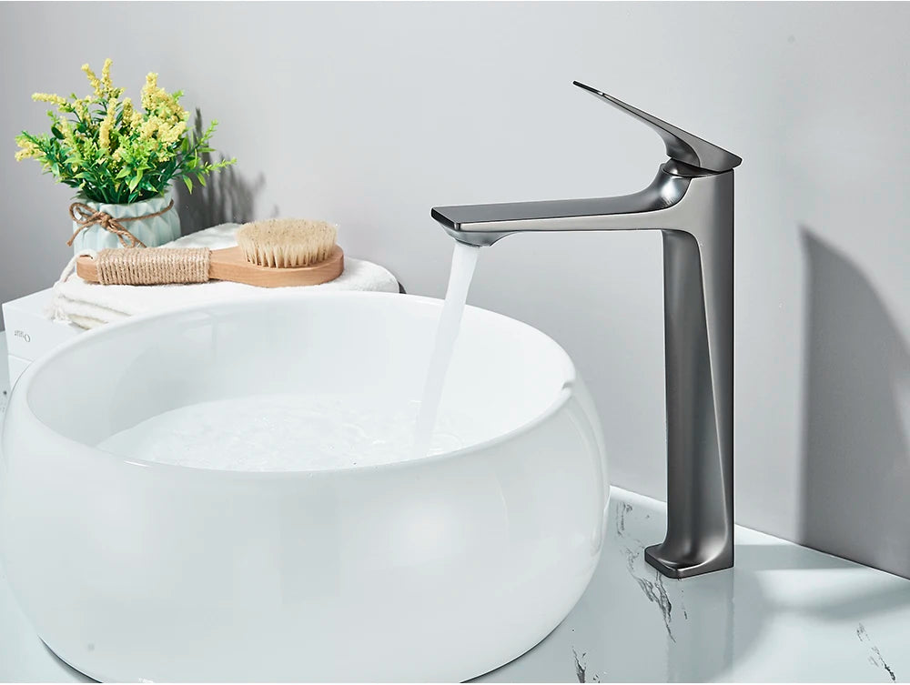 Black Bathroom Faucet Deck Mounted Bathroom Sink Mixer Tap Single Lever Faucets Chrome/White/Grey/Brushed Gold