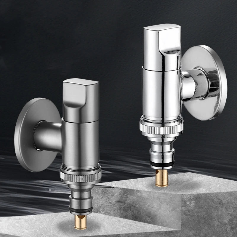 Multi-Function Washing Machine Faucet Brass Water Stop Quick Opening Angle Valve Wall Mounted G1/2 Water Stop Clip Triangle Valv