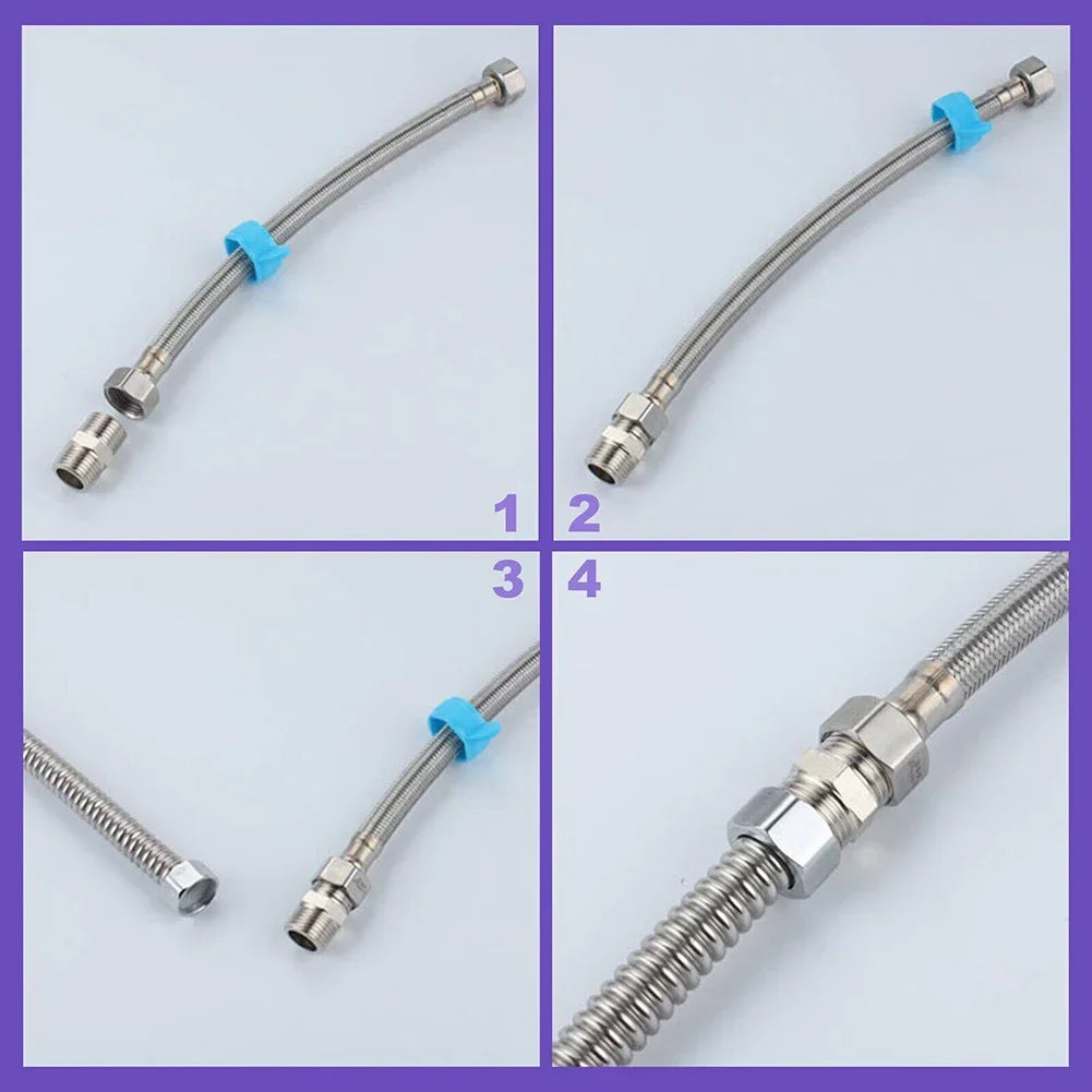 2 Pcs Shower Hose Extension Pipe Universal Hose Extender