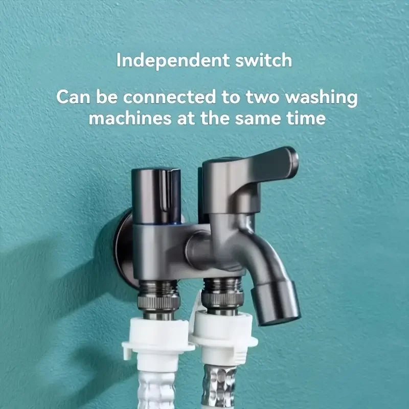 Three way stainless steel angle valve - easy to install, suitable for bathroom, washing machine