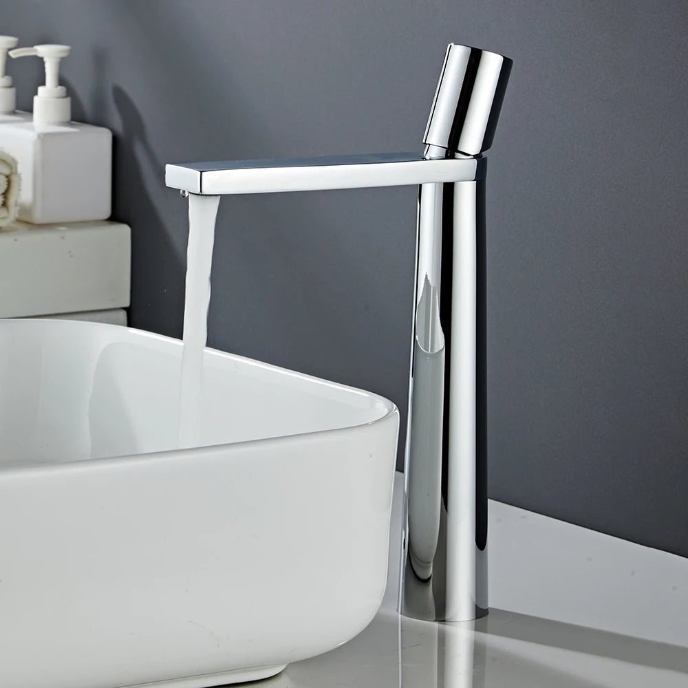 Basin Faucet Brass Mixer ,Black/Chrome Wash basin Faucet Single Handle Hot and Cold