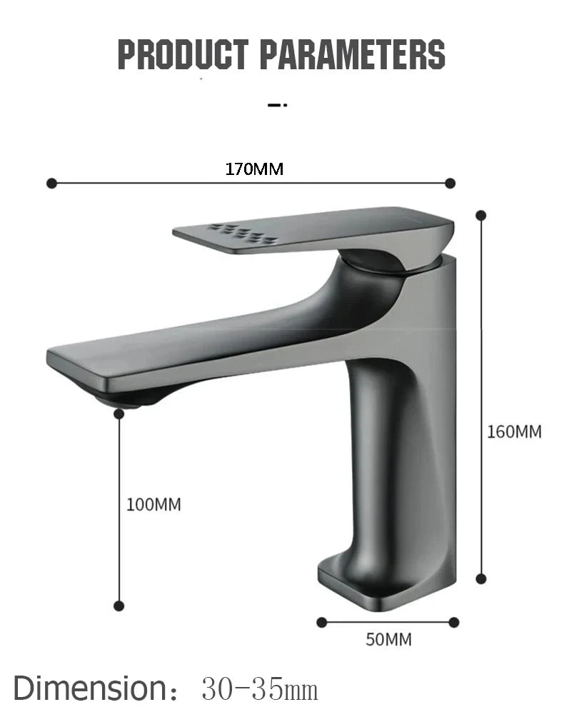 Brass Core Modern Bathroom Sink Faucet Single Handle Deck Mounted  Hot And Cold Mixer